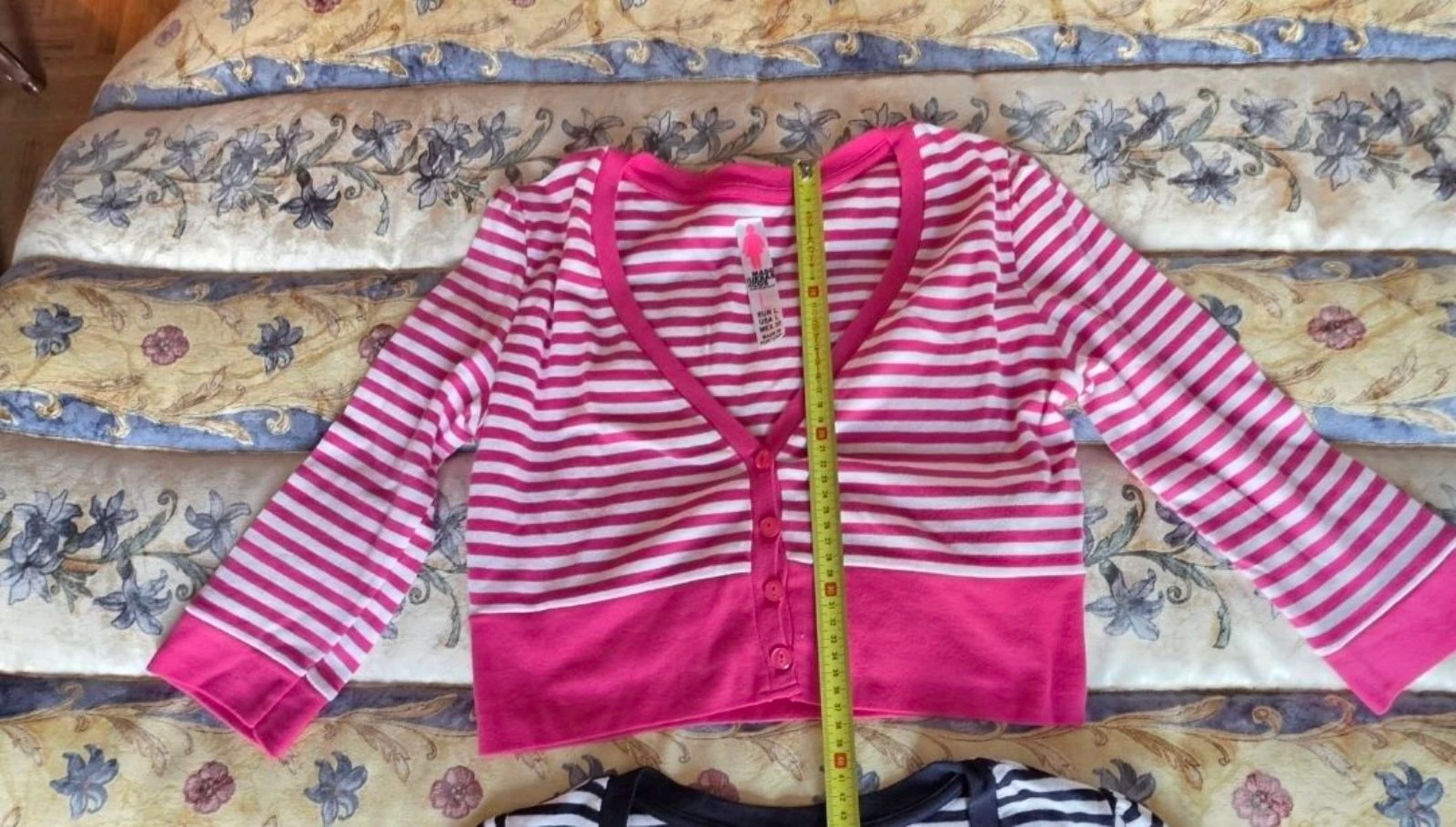 Fuchsia and white striped short jacket size L – photo 2